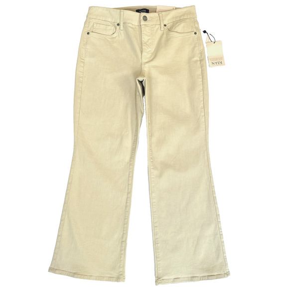 NWT NYDJ Womens Infinity Waist Relaxed Flare Leg Ankle Jean in Butter Tan Small - Picture 2 of 10
